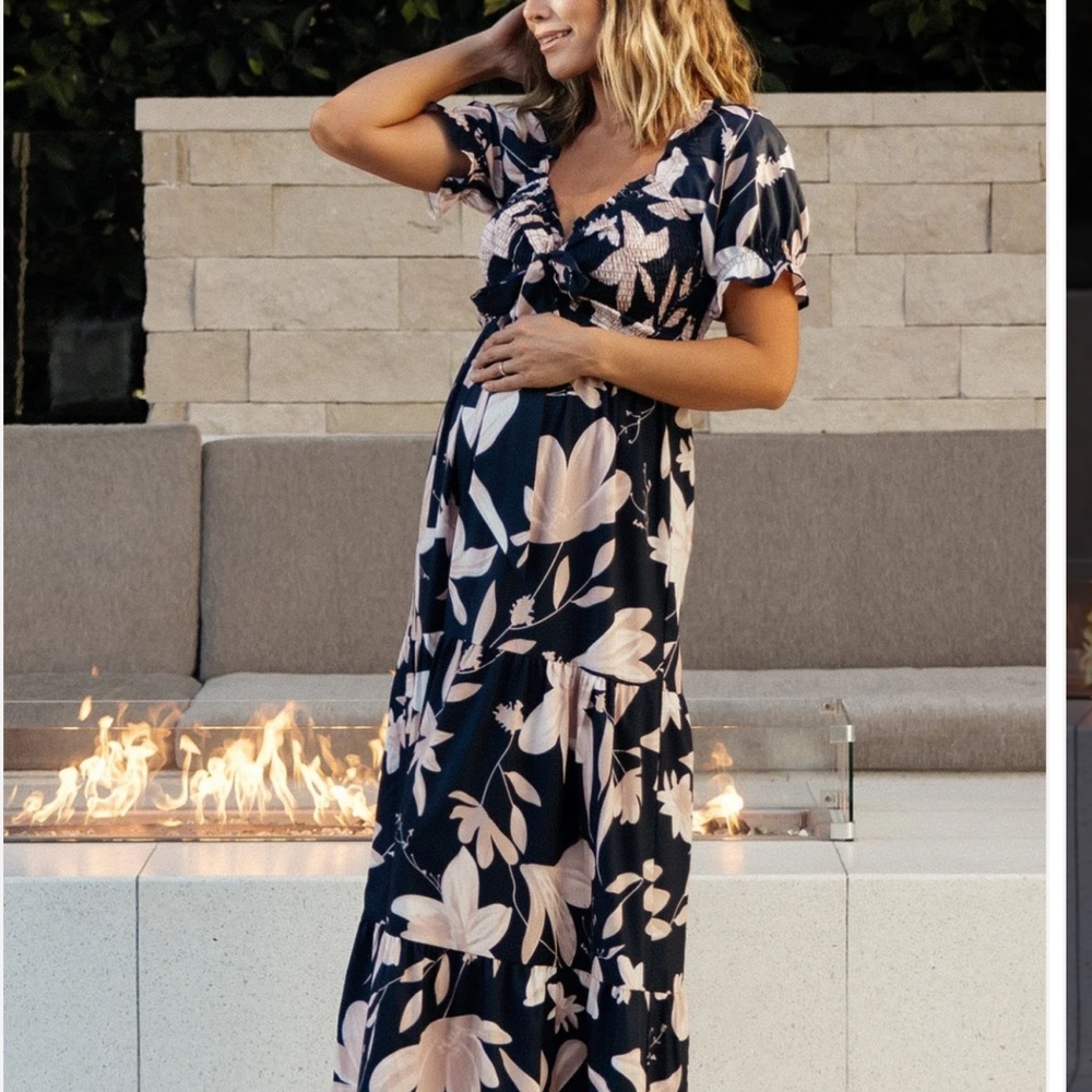 Floral Maternity Maxi Dress - Baltic Born